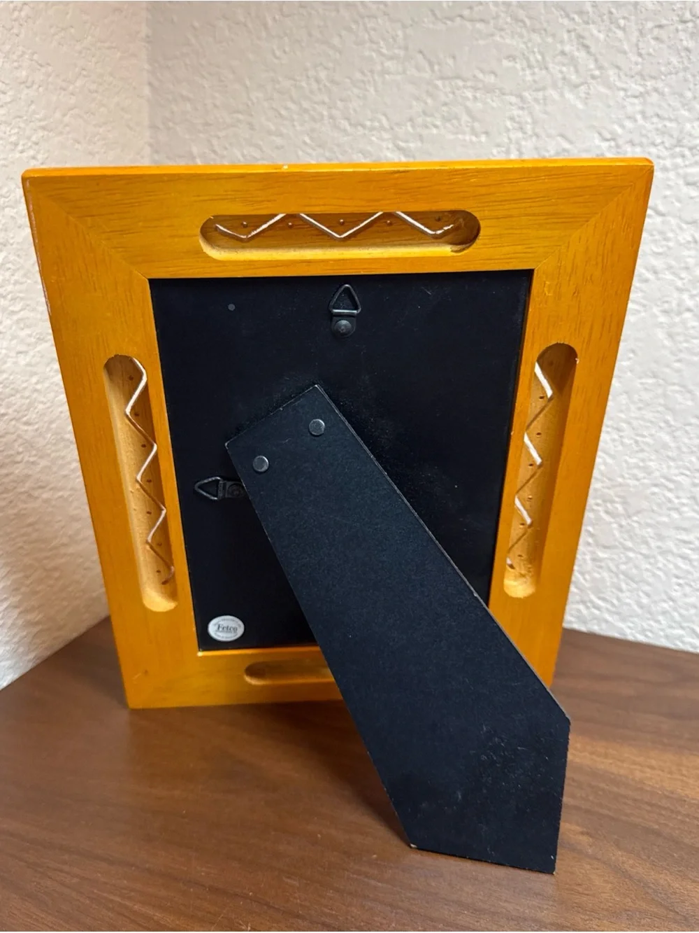 VTG Fetco Teak Wood Double Photo Frame Handcrafted Carved MCM 5